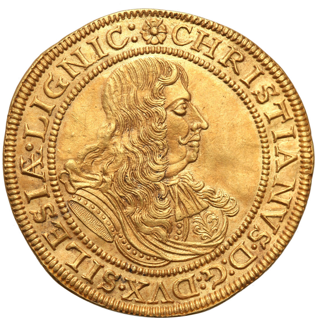 Śląsk, Księstwo Legnicko-Brzesko-Wołowskie, Chrystian (1639-1672). 2 dukaty 1672, Brzeg - RZADKOŚĆ R6
